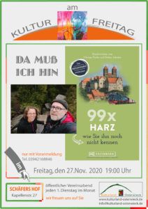 Verschoben – Kultur am Freitag: Buchlesung mit Miriam Fuchs über unbekannte Reiseziele im Harz