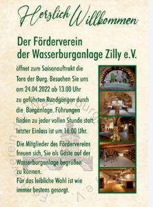 Burgzauber in der Wasserburg Zilly – Saisonauftakt