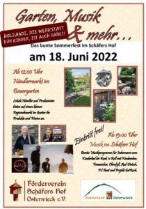 Garten, Musik & mehr…Das bunte Sommerfest im Schäfers Hof