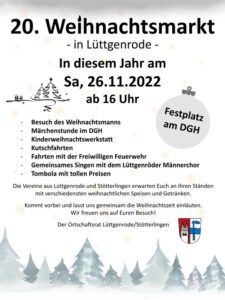 Weihnachtsmarkt auf dem Festplatz am DGH Lüttgenrode