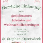 gemeinsames Advents- und Weihnachtsliedersingen