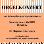 Orgelkonzert mit Fahrradkantor Martin Schulze
