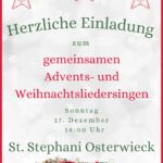 gemeinsames Advents- und Weihnachtsliedersingen